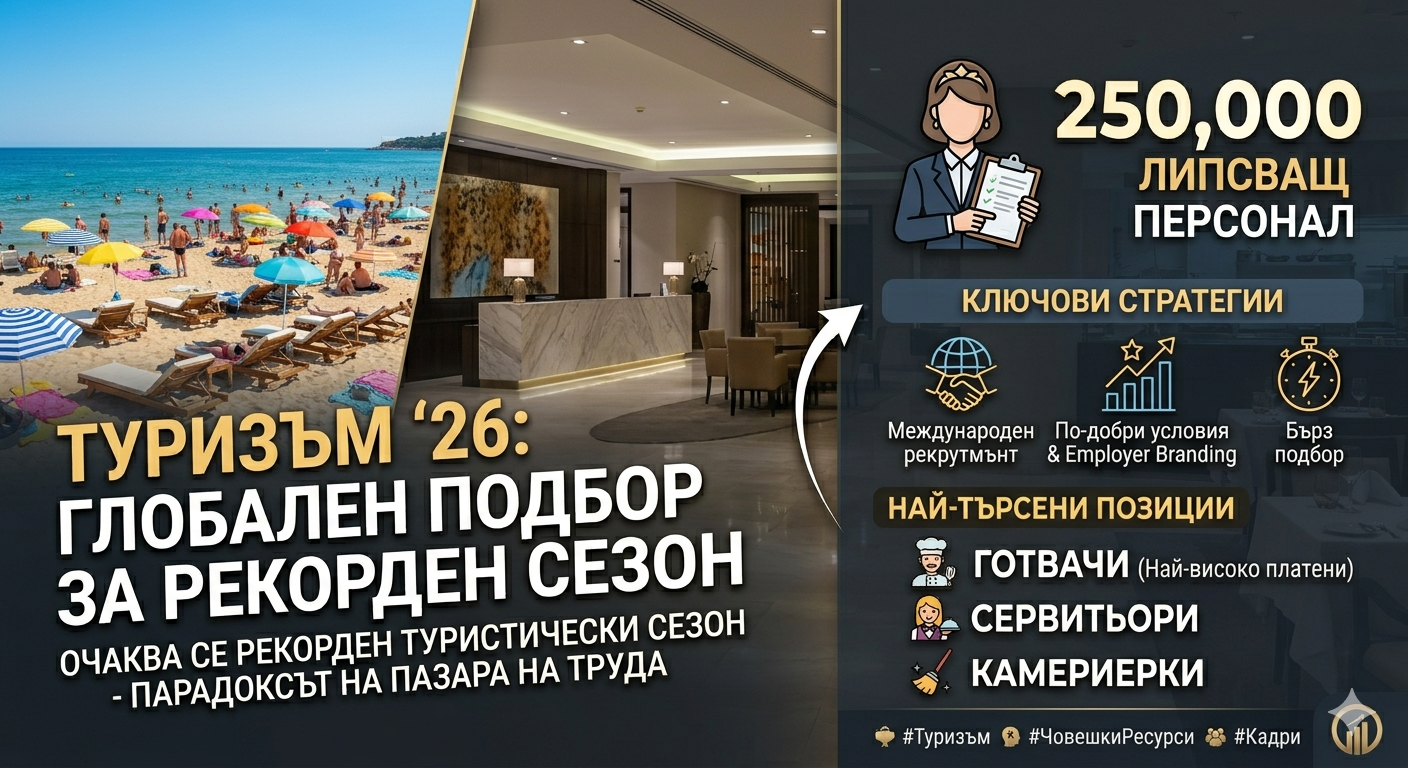 Туризмът на ръба на рекорд: 250 000 свободни позиции и нарастващата битка за кадри